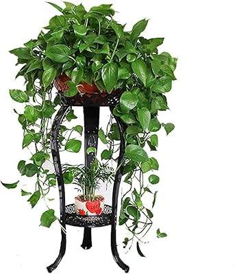 Support pour plantes en métal urbazaar, présentoir à fleurs à 2 niveaux, support