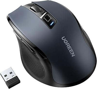 Souris sans fil usb ergonomique 2,4 g ugreen, conception portable et silencieuse