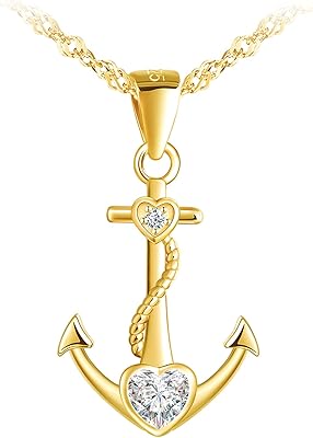 Colliers miclee pour femmes et filles, collier en argent sterling 925, pendentif collier ancre classique, zircon incrusté, symbole de courage, de protection et de force, colliers créatifs. Électroménager, mode, beauté... Diaytar a tout en stock