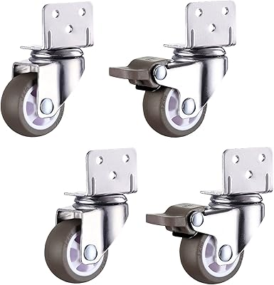 Roulettes pivotantes 4 pièces - roue de remplacement, facile à installer, support en forme de l, antidérapant silencieux, adapté au berceau, rotation flexible, longue durée d'utilisation, roues de chaise de bureau avec frein. Diaytar : Votre allié pouvoir d'achat au quotidien