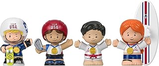 Fisher-price little people collector team usa 2020 pack sportif, 4 figurines sportives adaptées