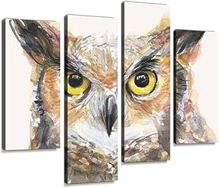 Impression sur toile, grand hibou d'amérique, aquarelle, images murales encadrées, impression numérique, peinture
