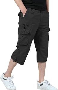 Short cargo 3/4 imaki pour hommes, short capri long élastique décontracté sous le genou avec 7 poches. Diaytar : La révolution discount est en marche