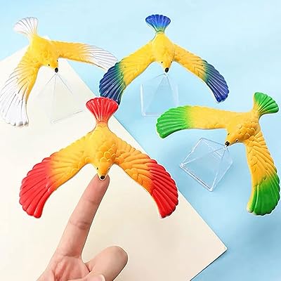 4 pièces ensemble de figurines d'oiseau équilibré aigle avec pyramide physique science