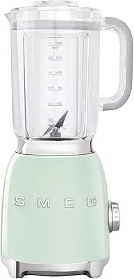 Mélangeur smeg à quatre vitesses, 1,5 litre, métal, vert, blf01pguk