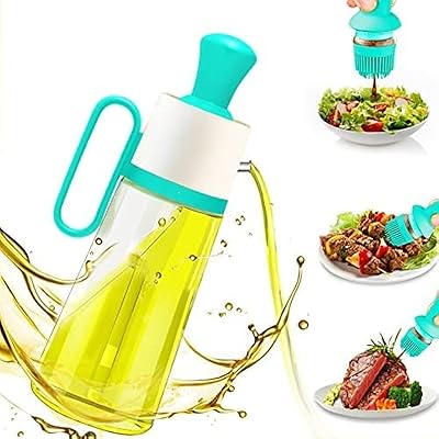 Bouteille distributrice d'huile en verre pour sauce avec poignée antidérapante et brosse goutte-à-goutte
