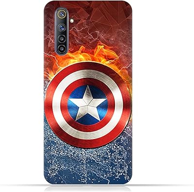 Housse de protection pour realme 6i (inde) avec motif bouclier captain