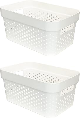 Panier de rangement et d'organisation pour armoire blanche fcg home, lot de 2