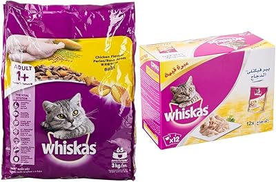 Whiskas nourriture sèche au poulet pour adultes de 1 an et plus