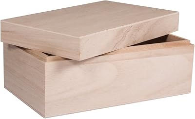 Boîte en bois naturel rehair avec couvercle pour travaux manuels 62815000, boîte à