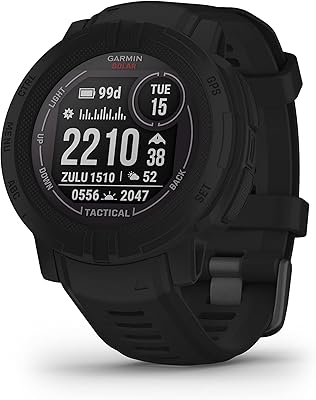 Montre intelligente gps garmin instinct 2 solar tactical rugged edition, noir