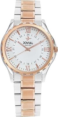 Montre jovial moderne pour femme en acier inoxydable, 28 mm, blanc, 5060lamq01e, bracelet