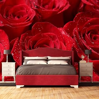 Papier peint design fleur 3d birmanie de couleur rouge pour décorer les murs