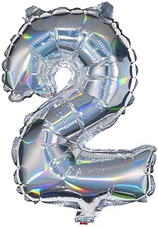 Ballon en aluminium irisé hima n° 2, argent, 30 cm, 14200231