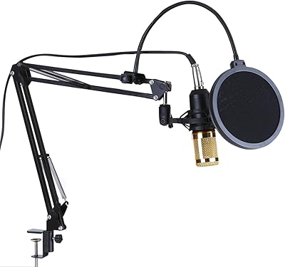 Kongk bm800 ensemble de microphones de commentaires professionnels, ensemble de microphones à condensateur