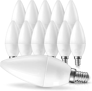 10 bougies led e14, ampoules led e14, blanc froid, ampoule bougie 7 w