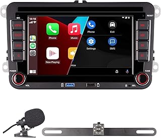 Autoradio double din compatible carplay/android auto pour 7 pouces avec appels bluetooth/radio fm/am