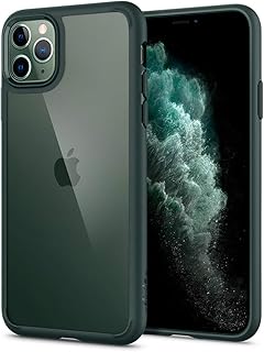 Coque spigen ultra hybrid conçue pour iphone 11 pro - vert minuit