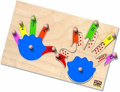 Puzzle à dix doigts en bois edu fun, multicolore