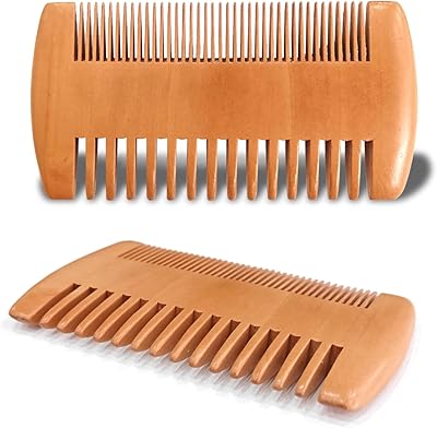 Peigne à cheveux en bois double tranchant brosse démêlante antistatique de pêcher