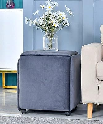 C&c home pouf pliable et banc de rangement avec housse grands bacs