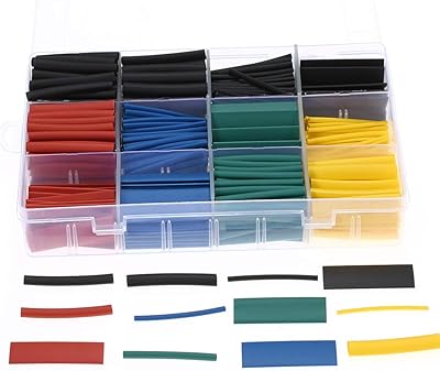 Ensemble de tubes thermorétractables andoer 2:1 avec boîte (5 couleurs/8 tailles) 530 pièces