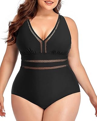 Maillot de bain une pièce sexy grande taille pour femme, col en v