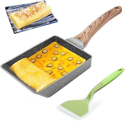 Plateau à œufs japonais carré gt tamagoyaki avec spatule et brosse en silicone