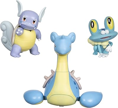 Figurine de combat pokémon, pack de 3 style eau avec froakie 4,5", figurine