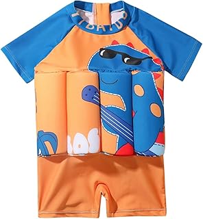Maillot de bain flottant une pièce pour bébé avec flottabilité réglable, manches courtes