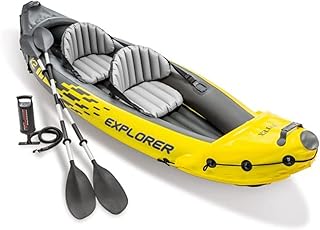Kayak intex explorer k2 kit de kayak gonflable pour 2 personnes avec écumoire