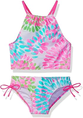 Vêtement de plage deux pièces à motif floral marguerite pour filles 10 ans