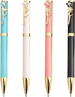Stylos à bille stylos d'écriture souples pointe fine beaux en métal torsadé