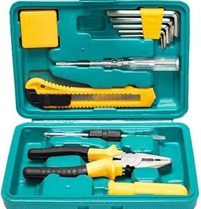 Ensemble d'outils dlorcan, ensemble d'outils à main essentiels pour la maison générale avec sac de rangement en plastique, idéal pour la réparation et l'entretien de la maison, 12 pièces. Diaytar : Vivez l'expérience du shopping malin