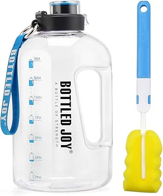 Bouteille d'eau de 1 gallon, grande bouteille d'hydratation sans bpa avec marqueurs