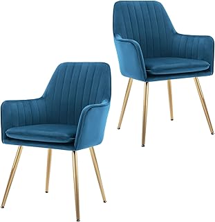 Chaise de salle à manger en velours mahmayi, lot de 2 chaises à