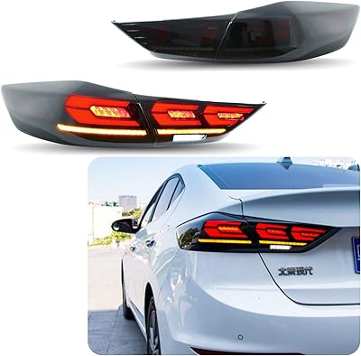 Feux arrière led ingenuity time pour hyundai elantra 2017 2018, clignotant séquentiel