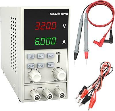 Idequy 32v 6a régulateur de tension numérique alimentation cc, alimentation de laboratoire régulateur