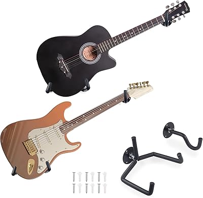 Support de guitare mural pour guitare acoustique/électrique/classique, ukulélé, banjo et mandoline, support