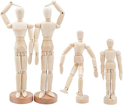Modèle d'artiste en bois olicraft 4 pièces avec articulations flexibles, modèle de croquis d'art de mannequin humain - 8, 6, 5 pouces. Optimisez votre budget avec Diaytar Sénégal