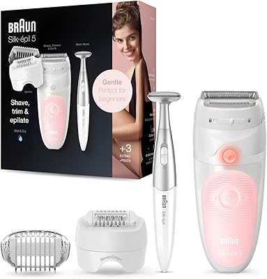 Épilateur humide et sec braun siss, marron, 5820 silk-épil siss 5820 + 4