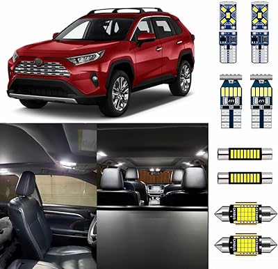 Cusmme kit d'éclairage intérieur led super lumineux 8 pièces, éclairage intérieur de remplacement pour toyota rav4 2016-2021, éclairage de plaque d'immatriculation + outil d'installation. Diaytar : L'e-commerce accessible à tous les Sénégalais