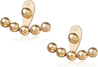 Ensemble de boucles d'oreilles pendantes boule polie plaqué or 18 carats pour femme