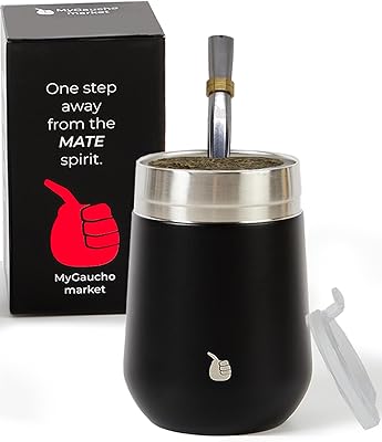 Ensemble de tasses à thé gaucho market mate avec couvercle en acier inoxydable