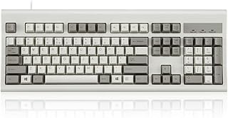 Clavier usb filaire pyrex full performance de pearboard-106m, touches incurvées confortables, couleur gris/blanc