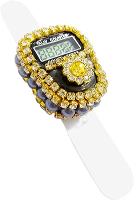 Compteur tasbeeh numérique élégant avec cristal et perles, compteur tasbeeh électronique lcd, compteur