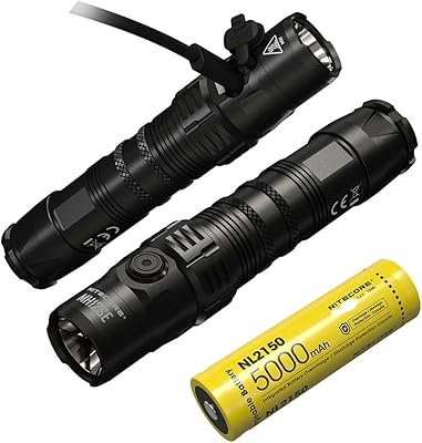 Lampe de poche nightcore mh12se dual fuel elite de performance supérieure, led 1800