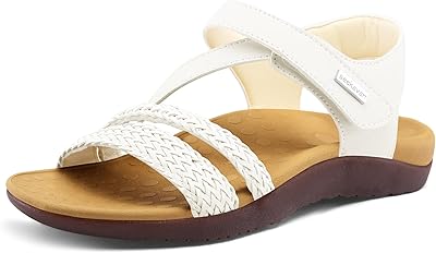 Sandales orthopédiques avec soutien de la voûte plantaire pour femmes, sandales de marche