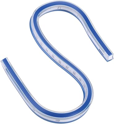 Règle incurvée flexible pour fournitures d'artisanat règle incurvée bleue et blanche pour le dessin