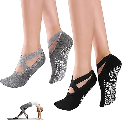T tercelli 2 paires de chaussettes de yoga, taille unique, fitness, danse